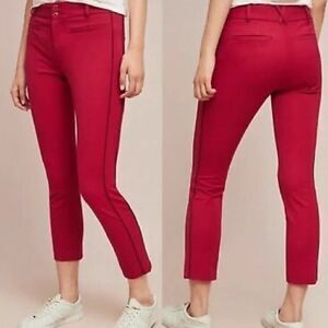 Anthropologie The Essential Slim Trousers in Red Size 2